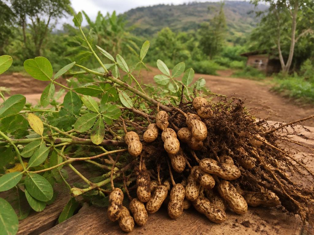 Freshly harvested groundnuts from Kole farms